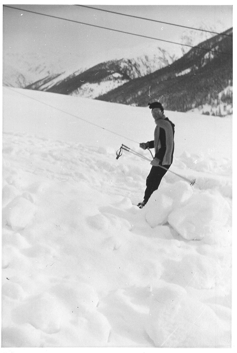 Le Père Feillet à ski.